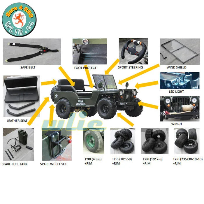 New Fashion Go Kart for Rental Child Gasolina 50cc/110cc/125cc/150cc Mini Jeeps with CE