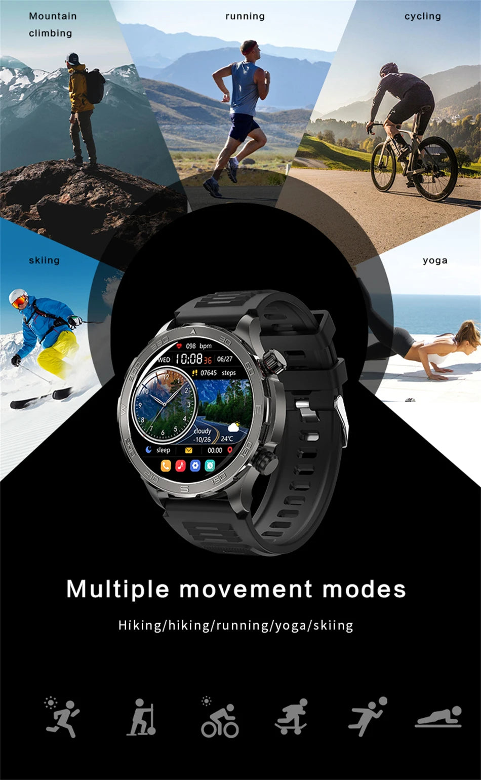 2025 New Bluetooth Call Smart Watch Men For Huawei AMOLED HD Large Screen Heart Rate NFC IP68 Waterproof GPS Sports Smart Watch