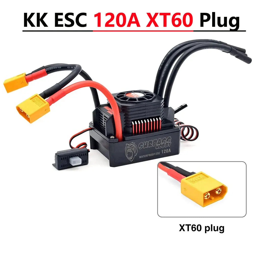SURPASS HOBBY KK 25A 35A 45A 60A 80A 120A 150A ESC 2-6S Brushless speed controller for 1/8 1/10 1/12 1/14 1/16 RC Car Motor