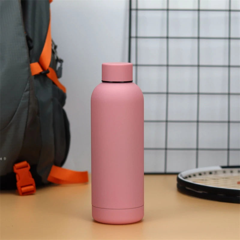 750ml Insulated Bottle Solid Color Stainless Steel Jug with Lid Large Capacity Ice Coffee Cup Portable for Driving Travel Home