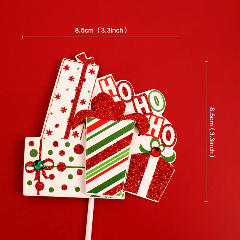 Merry Christmas Cake Toppers Cartoon Xmas Tree Cake Decor Snowman Happy New Year Cupcake Toppers Decor For Party Home 2025 Noel