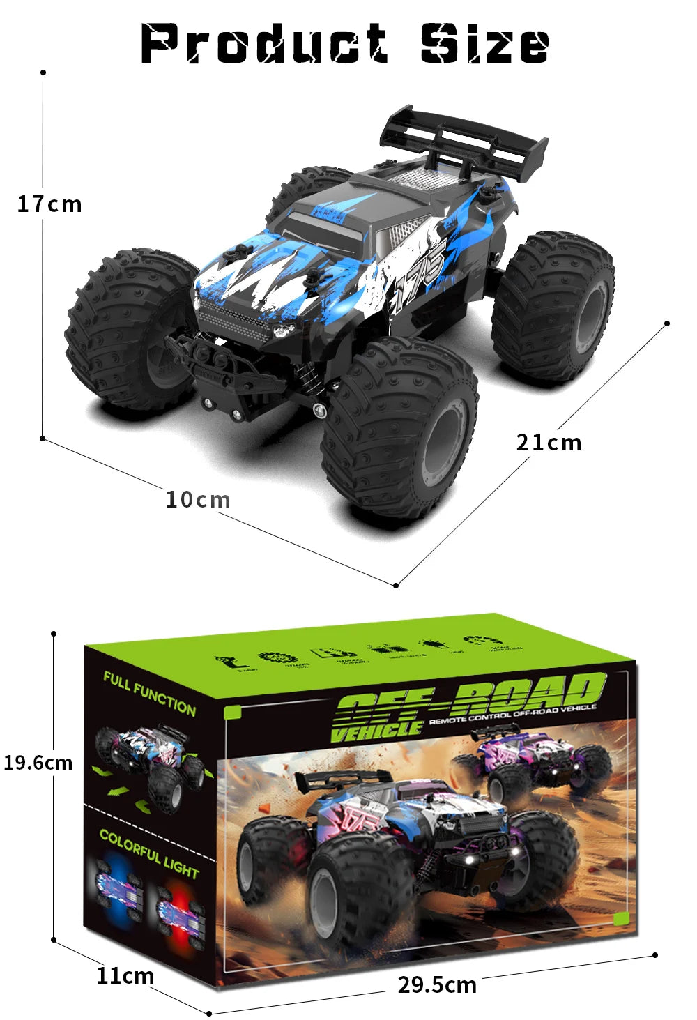 JJRC Q105 Q175 1:18 20 Km/h 2.4GHz Double Motors Drive With LED Light Off Road Remote Control Cars Drift Monster Truck Toys