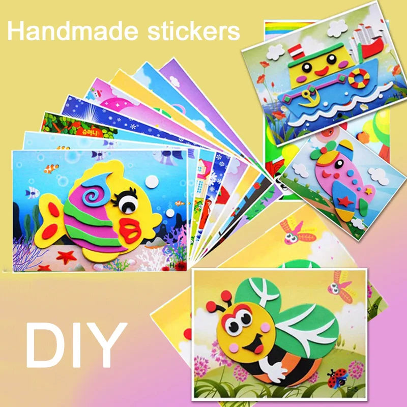 5/10/20pcs Children EVA Foam Sticker Toy 3D Puzzle Early Education Toys Cute Cartoon Animal Puzzle for Kids Toy Girls Gift TMZ