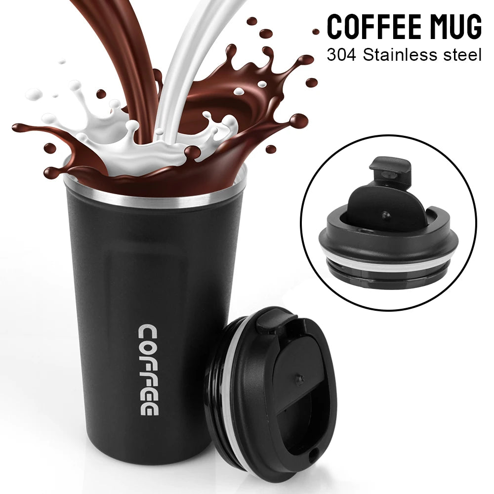 380/510ML Coffee Mug for Tea Water Coffee Car Thermos Mug Leak_Proof Travel Thermo Cup Double Stainless Steel Thermo Cafe