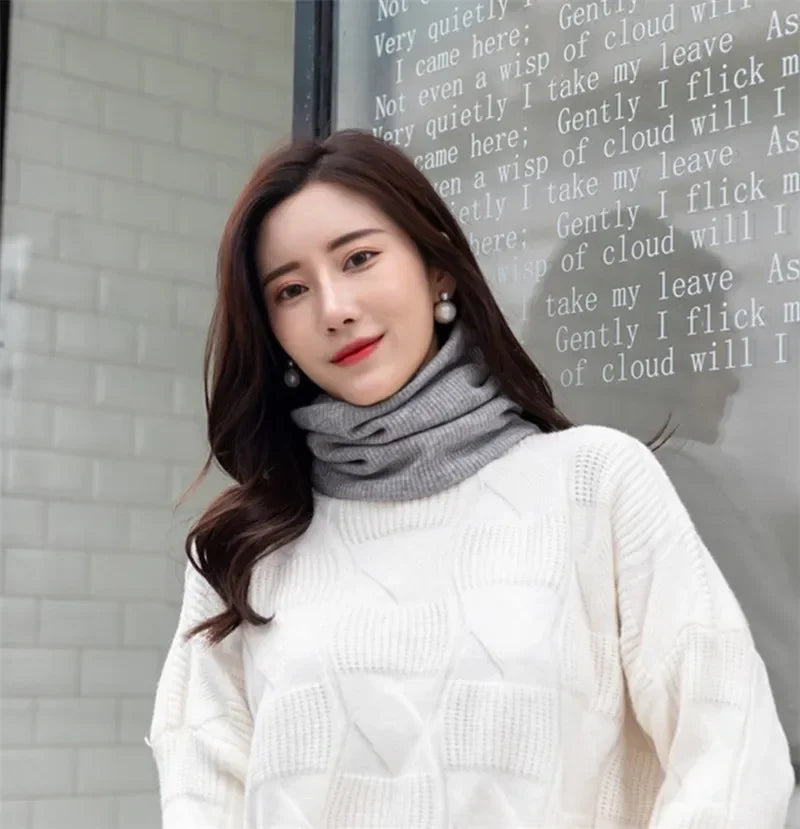 Unisex Winter Knitted Scarves for Boys Girls Women Men Warm Kids Thick Elastic Mufflers Children Neck Warmer Cotton Baby Scarf