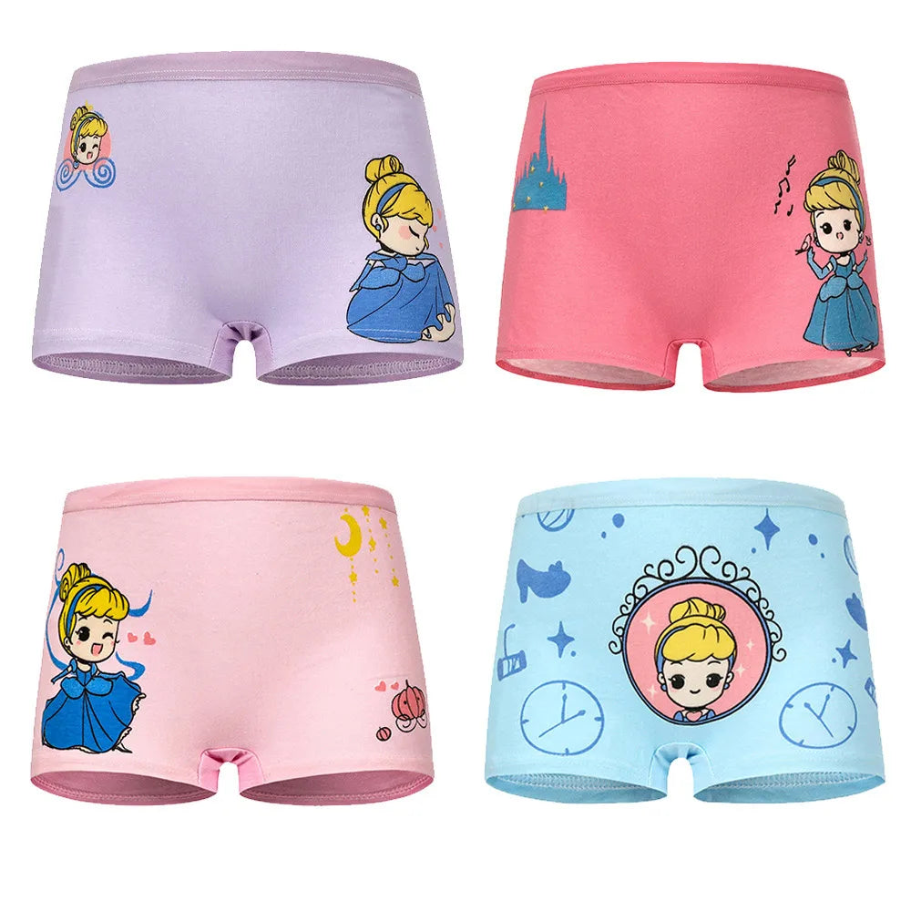 4 Pieces/lot Design Children's Girls Panties Cotton Soft Pretty Cartoon Unicorn Child Underwear for Girls Kids Boxer Breathable