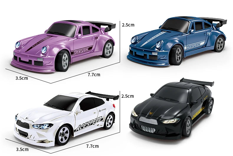 1/64 RC 4WD Drift Car 2.4G High-Speed Racing Car Four-Wheel Mini Desktop Remote Control Car Electric Toys Children Gifts