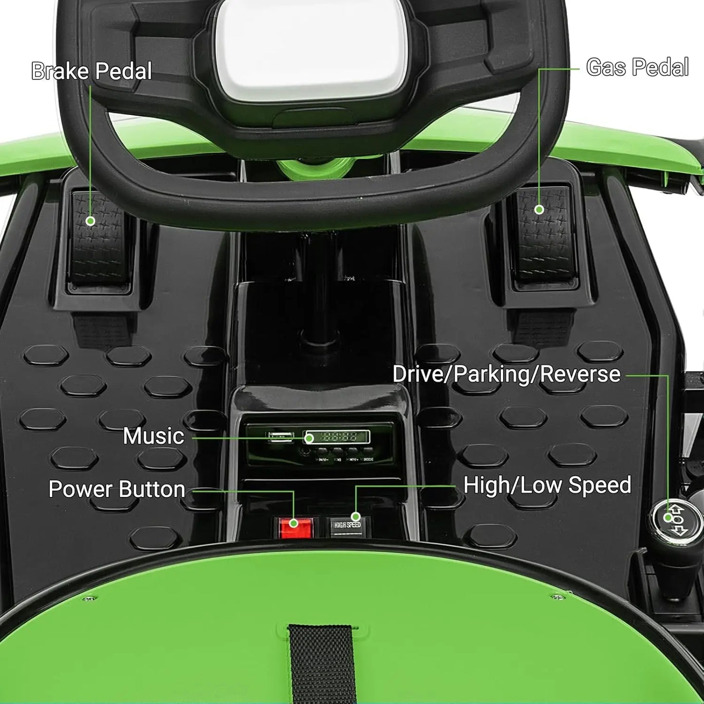 24V Go Kart Ride On Racing Toy for Kids 6+ Ride On Drift Kart with 200W*2 Extra Powerful Motors Large Battery with Music Horn