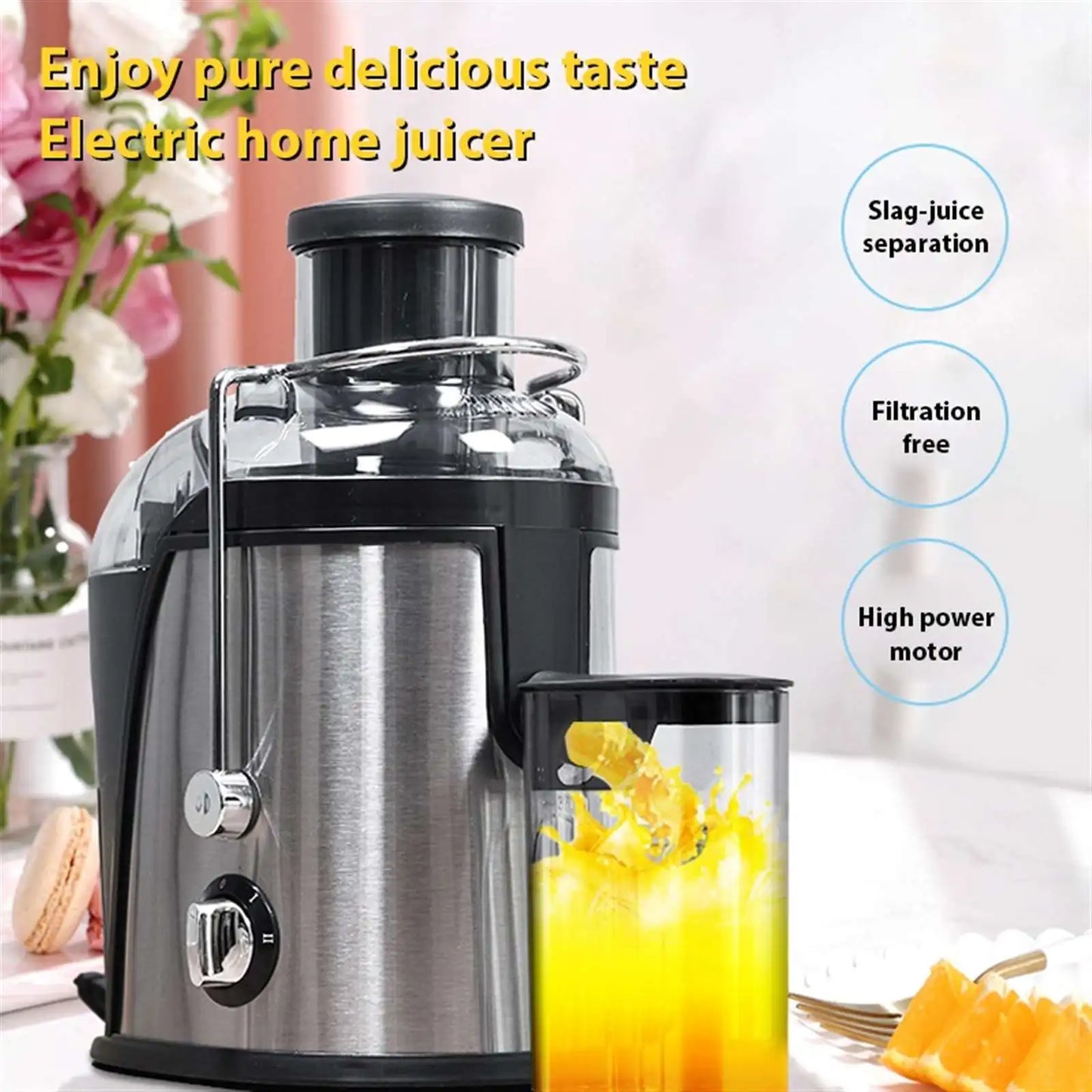 800W Centrifugal Electric Juicer Machine With 3inch Big Mouth Fruits And Vegetable Juice Extractor 2 Speeds Mixer Blender