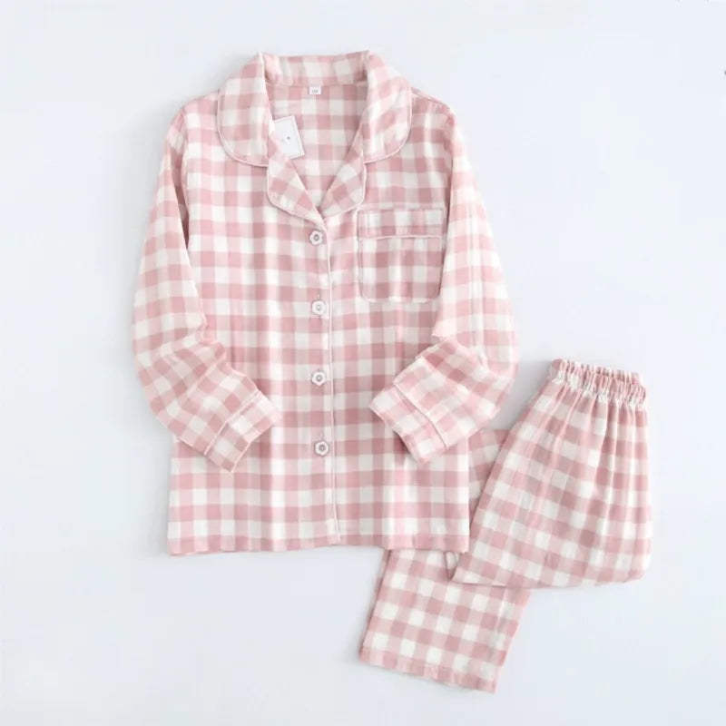 Baby Girl Boy Plaid Cotton Pajamas Set Toddler Teens Child Sleepwear Boutique Kid Home Suit Spring Autumn Baby Clothes 3-12Y