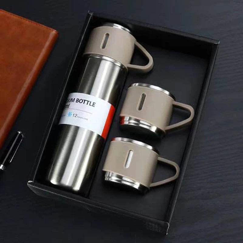 500Ml Bullet Double-Layer Stainless Steel Vacuum Thermos Coffee Tumbler Travel Mug Business Trip Water Bottle Tea Infuser Bottle