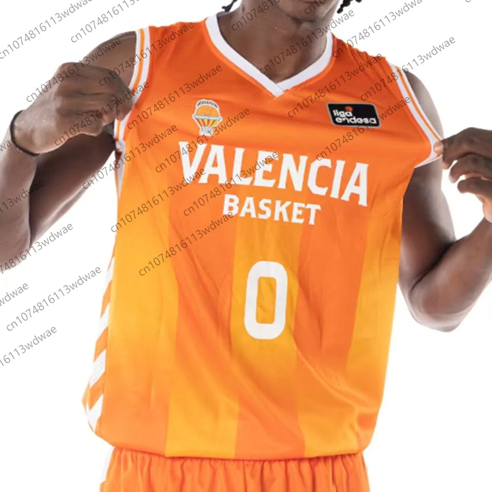 Spain Basketball League Jersey Men Sports Vest Valencia Basket Jersey Kit Jaime Pradilla 4 Basketball Vest KID Jersey Kit