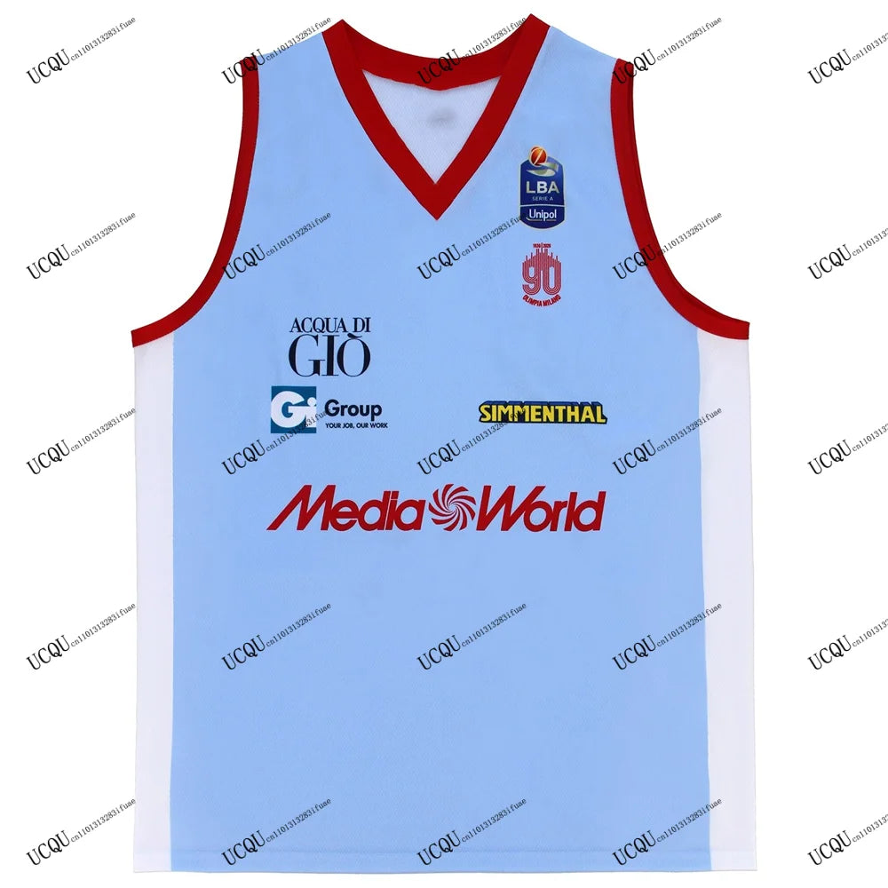 2025-26 Home Away Third MILAN Basket Player LNB Italy Basketball Black Sports T-Shirt Adults Kids Training Jersey 3D Printed