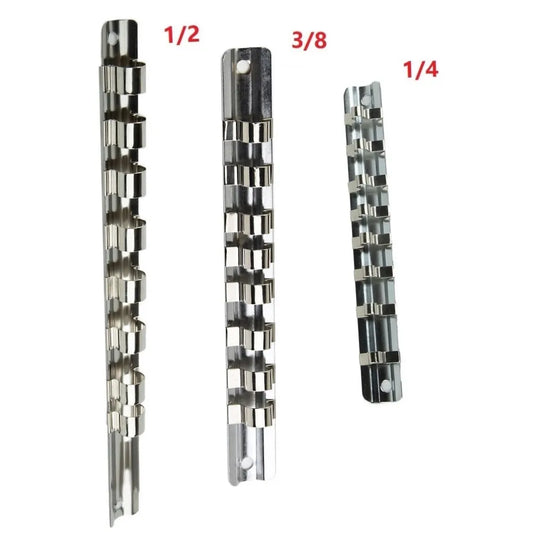 1Pcs Socket Rack Holder 1/4" 3/8" 1/2" With 8 Clips On Rail Tool Organizer Storage Socket Storage Rack For Storing Loose Socket