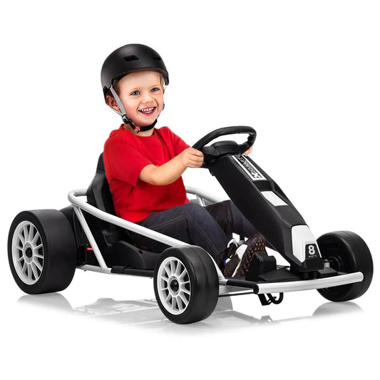 24V Kids Electric Riding Go Kart with Dual 250w Motors,9Ah Battery,8MPH,Slow Start,Music,Horn,and Max Load 150Lbs,High/Low Speed