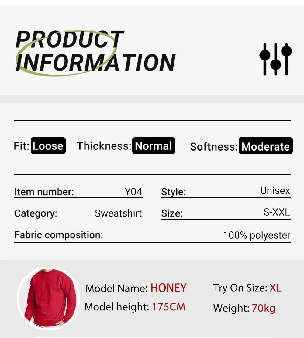 Simple Whatever Letter Printed Men'S Sweatshirt Winter Loose Hoodie Sports Crewneck Fleece Warm Sportswears Basics Men Clothes