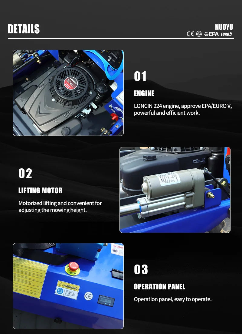 Remote Control Grass Cutting Robot Mower All-Terrain Self-Propelled Lawnmower with Four-Stroke Cycle Customizable