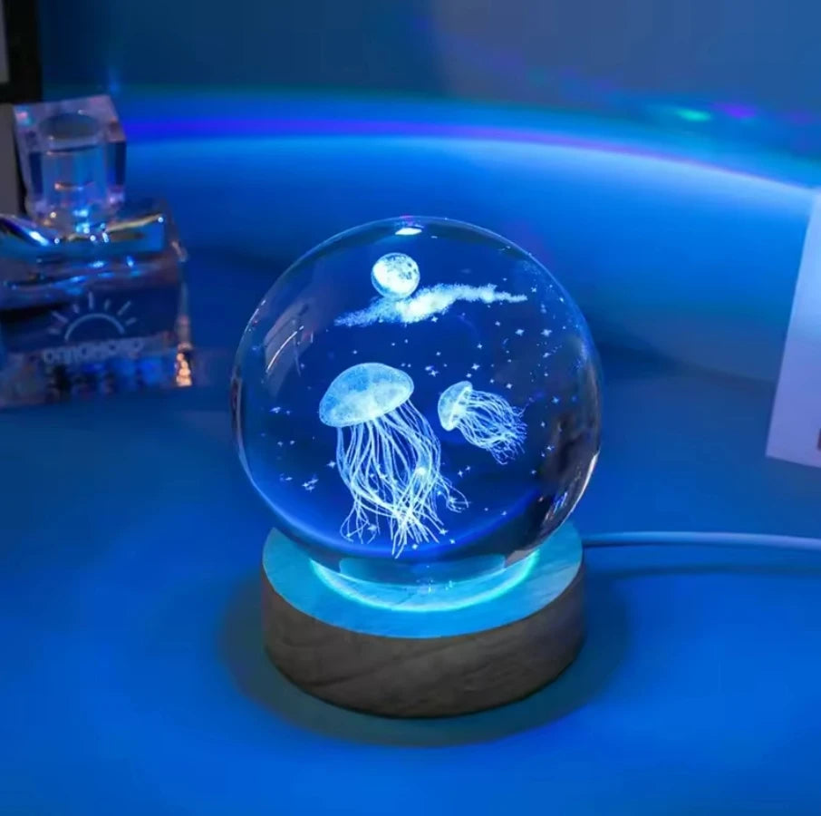 3D Crystal ball Crystal Planet Laser Engraved Solar System Globe Astronomy Gift Birthday Gift Glass Sphere Home Decoration