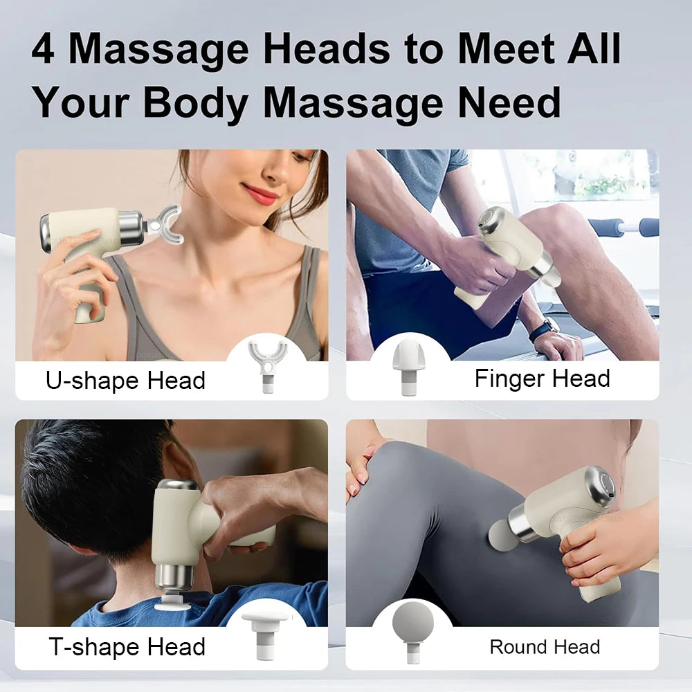 Massage Gun Portable Fascia Gun Deep Tissue Muscle Relaxation Adjustable Speed Mini Handheld Fascia Gun For Body Back Neck Legs