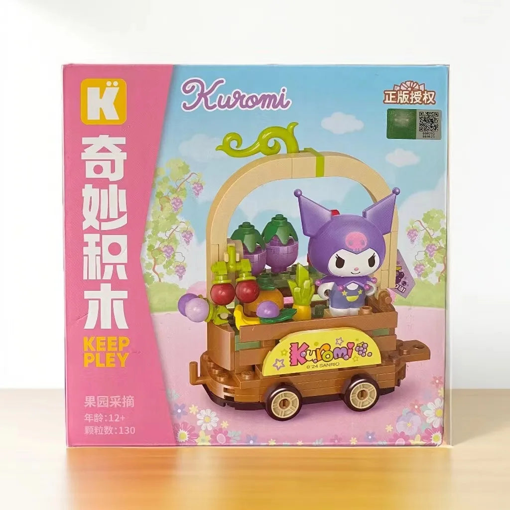 Sanrio Toy Building Blocks Hello Kitty Figurine Kuromi Melody Figure Toy Collection Dolls For Kids Christmas Gifts Toy