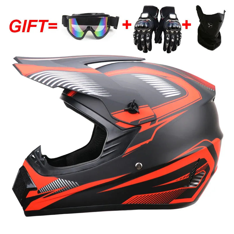 Motorcycle Youth Kids Child full Helmet Children Helmets Motocross Casco Moto Off-road Goggles Gloves Protective Cycling Casque