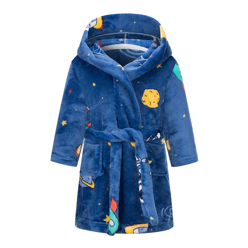 Kids Sleepwear Robe Autumn Winter Flannel Warm Bathrobe For Girls 1-11 Years Toddler Children Pajamas For Boys Girl Pajamas