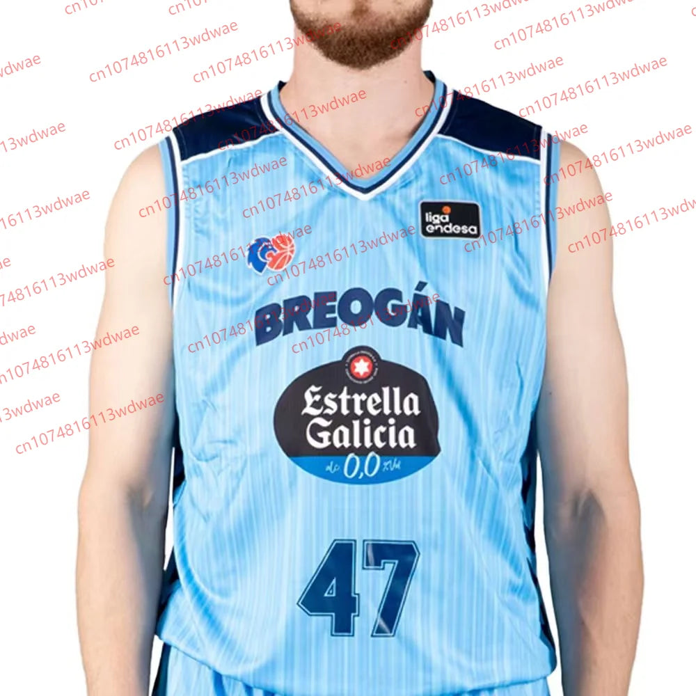 Spanish Basketball League Jersey 25 Basketball Sports Vest CB Breogán Basketball Jersey Kit Francis Alonso 10 Jersey Kit Kid Tee
