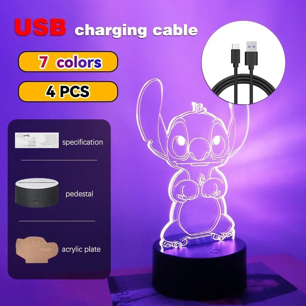 LED Night Ligh Illusion Stitch Lamps Remote Control Smart Touch Home Room Decor Lamp Christmas Valentine's Day Birthday Gifts