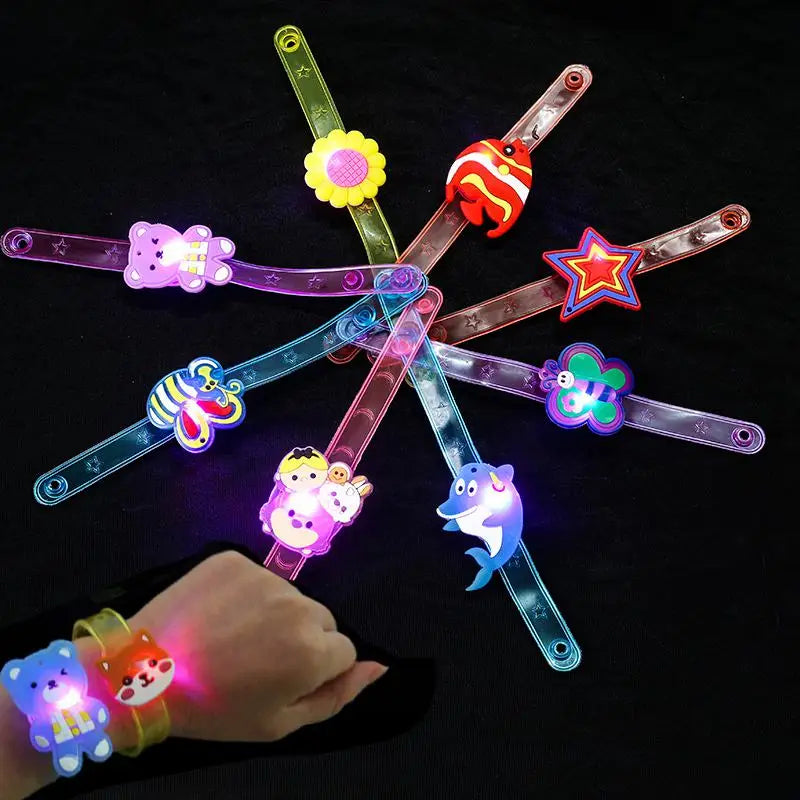10/20/30PCS Cartoon Luminous Glowing Bracelets Watch Toys Chidren Pinata Birthday Favor Kids Gifts Christmas Gift Bag Fillers