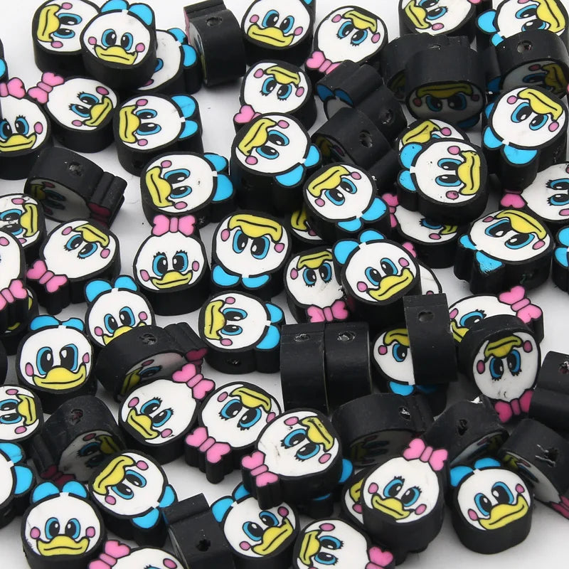 20/50pcs/Lot Mixed Style Pattern Polymer Clay Spacer Beads For Handmade Necklace Bracelet DIY Jewelry Making Accessories