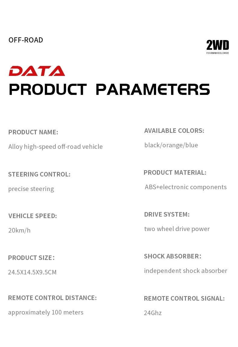 Remote Control Car RC Drift Racing 1:16 Vehicle Off Road Alloy 2.4G Radio High-Speed Trucks With LED Light Climbing Gift Kid Toy