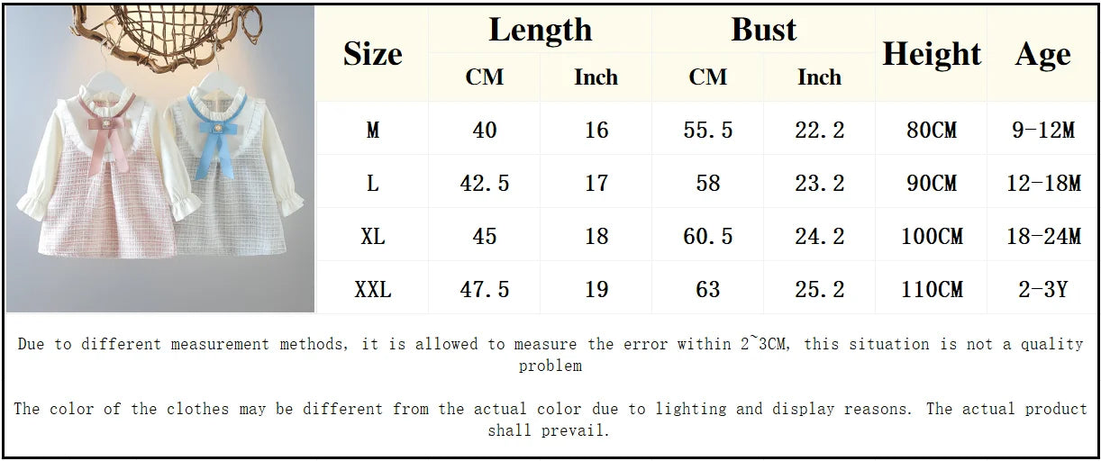 Long Sleeved Baby Girl Dress With Spring And Autumn Bow Lace Splicing Small Plaid Sweet Long Sleeved Dress