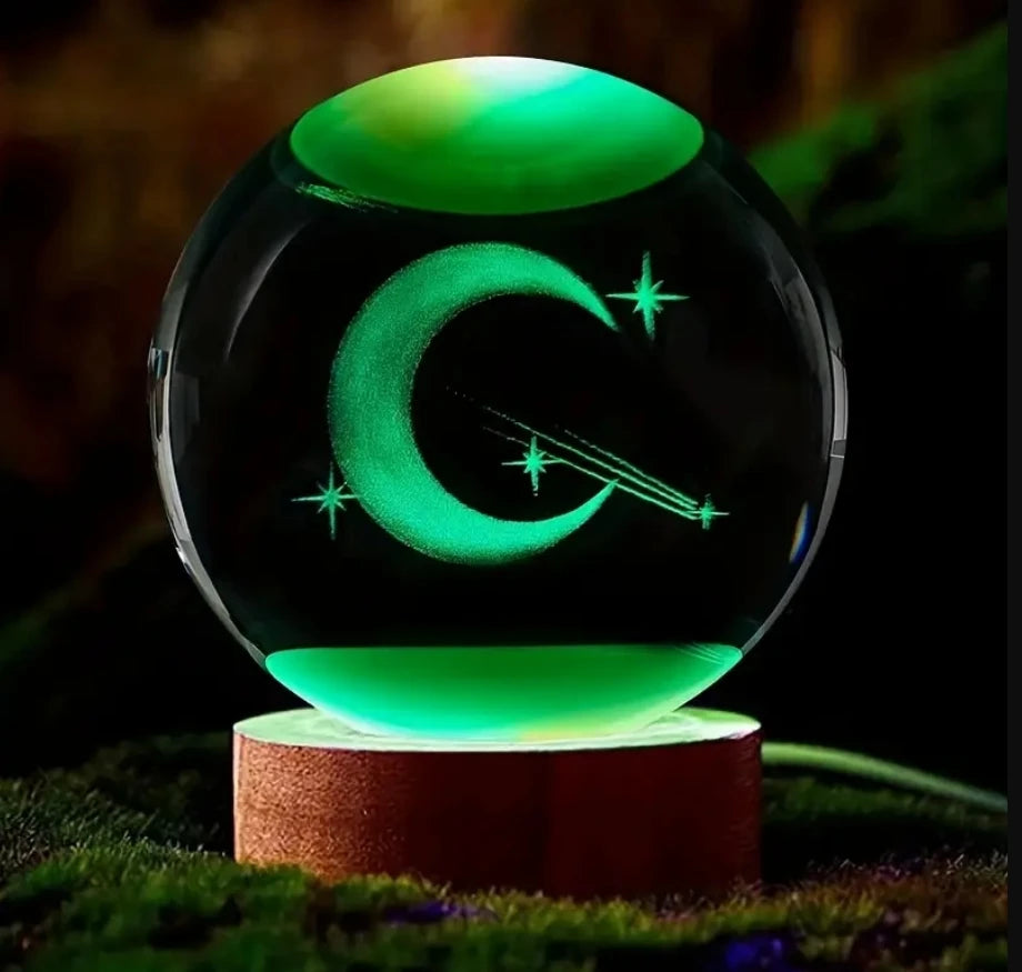 3D Crystal ball Crystal Planet Laser Engraved Solar System Globe Astronomy Gift Birthday Gift Glass Sphere Home Decoration