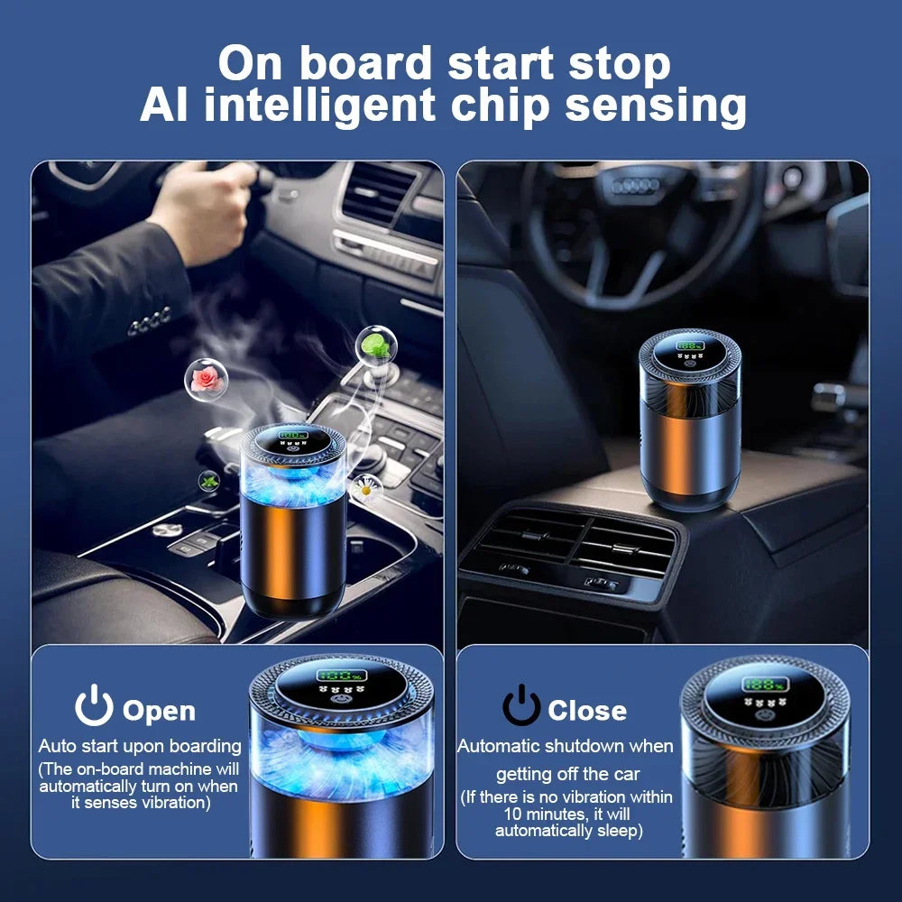 Smart Car Air Freshener Perfumes  Diffuser Humidifier 4 Gear Adjustable Smell Automatic On/Off Digital Display Car Aromatherapy