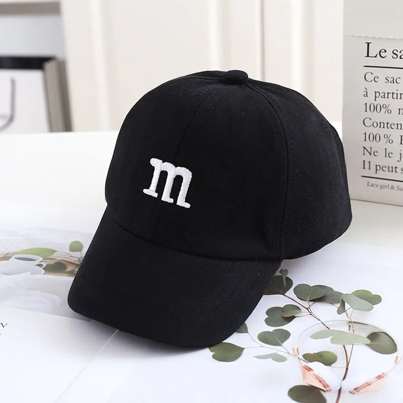 Solid Color Letter Baby Baseball Cap Simple Embroidered Peaked Hat for Toddler Boy Girl Summer Adjustable Kids Sun Hats