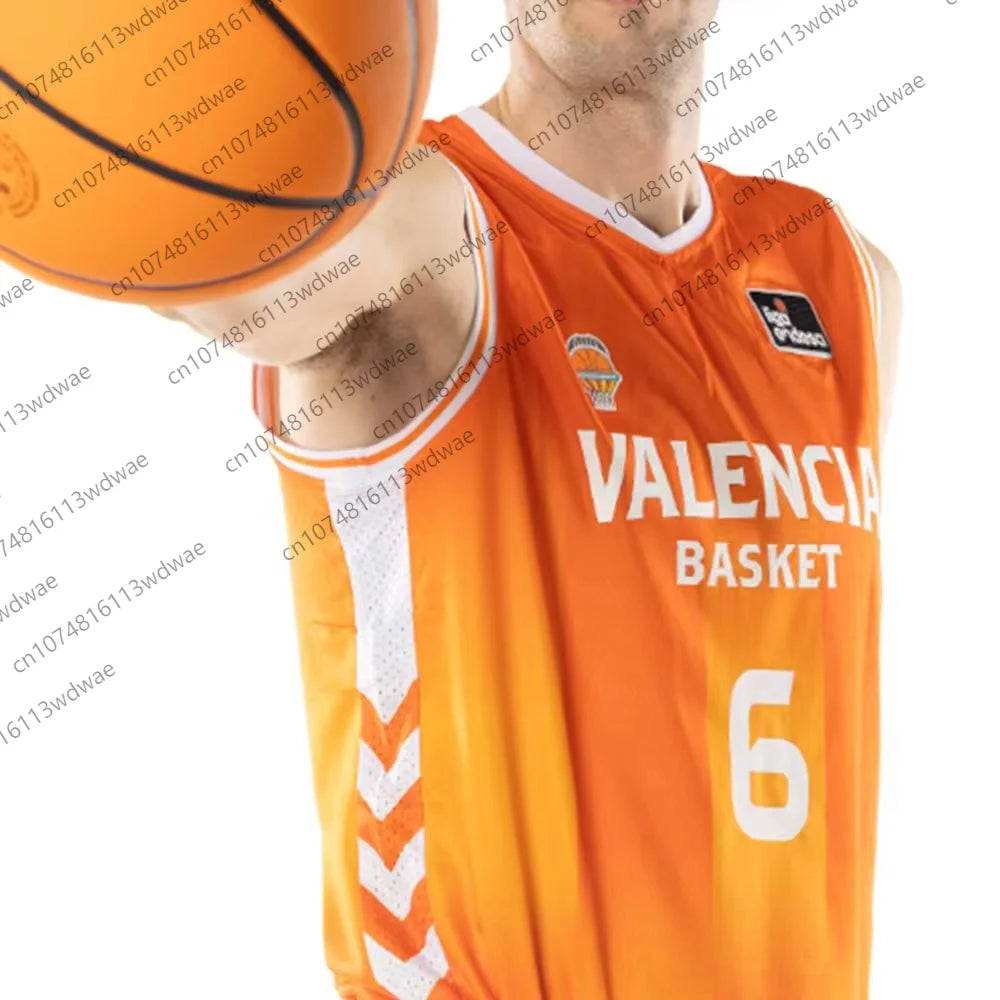Spain Basketball League Jersey Men Sports Vest Valencia Basket Jersey Kit Jaime Pradilla 4 Basketball Vest KID Jersey Kit