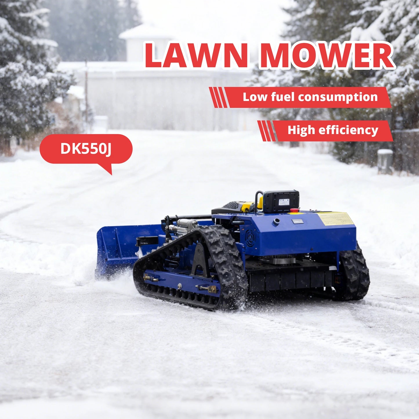 RC Lawn Mower, Rechargeable Remote Control Grass Cutter With Snow Shovel, Safe and Durable, Perfect for Home Garden Maintenance