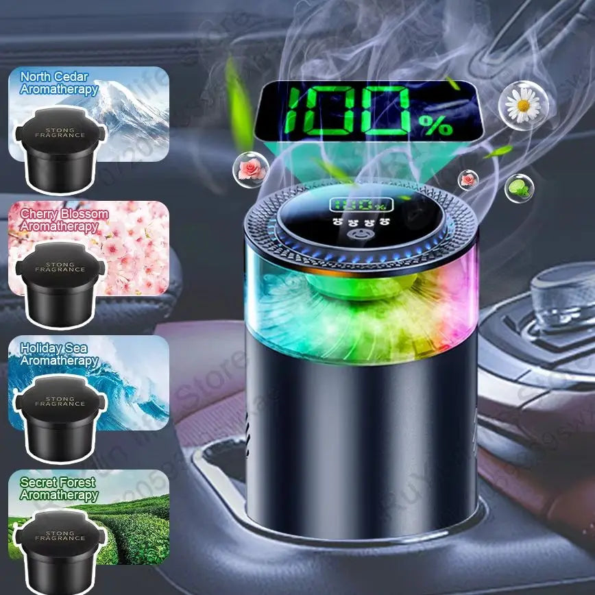 Smart Car Air Freshener Perfumes  Diffuser Humidifier 4 Gear Adjustable Smell Automatic On/Off Digital Display Car Aromatherapy
