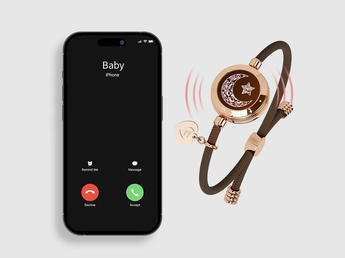 Totwoo Romantic Couple Gift Smart Bluetooth Bracelets with Vibration Reminder for iOS Android Long Distance