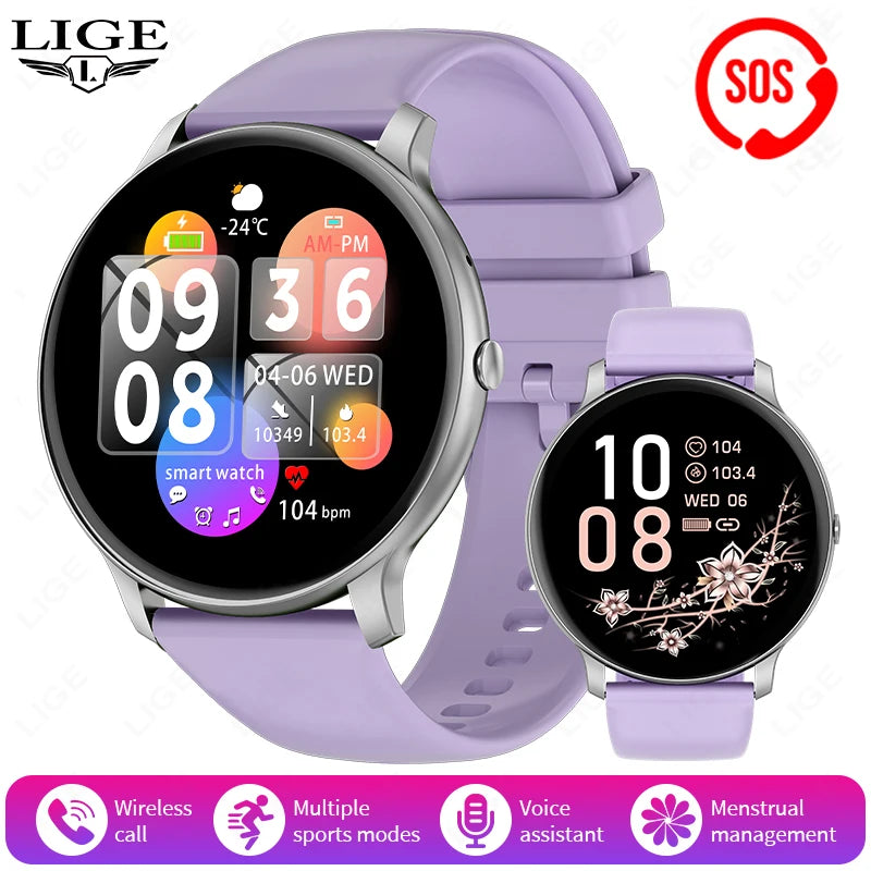 LIGE Bluetooth Call Women Smart Watch Men Sports Fitness Watches Heart Rate Health Monitor Smartwatch Ladies For Android iOS