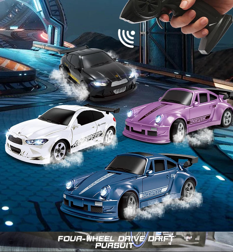 1/64 RC 4WD Drift Car 2.4G High-Speed Racing Car Four-Wheel Mini Desktop Remote Control Car Electric Toys Children Gifts