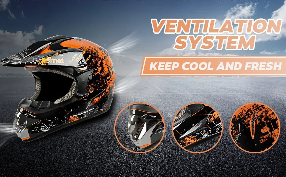 Motorcycle Downhill Helmet Motobiker Goggles Classic Bicycle MTB Racing Helmet Motocross Full Face Off-road Mountain Motocross