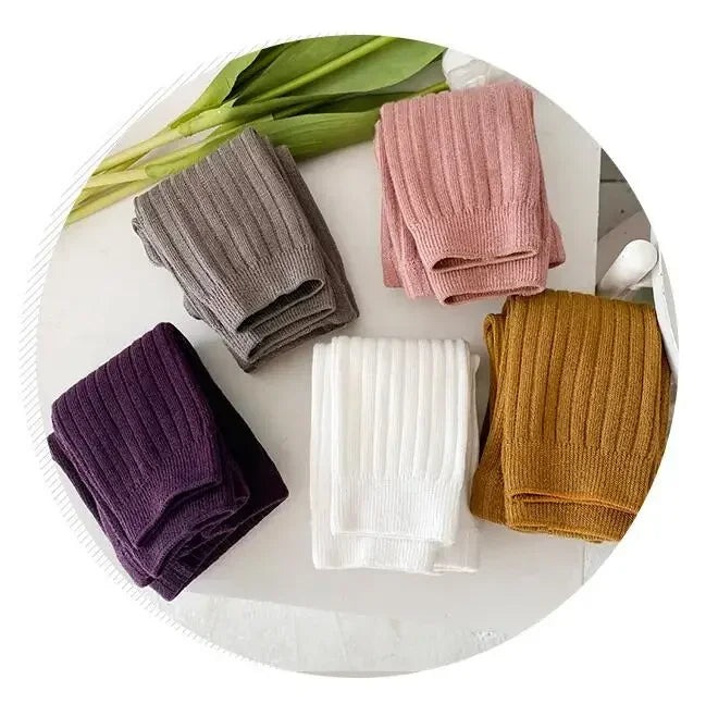 1 Piece Girls Toddler Baby Basic Ribbed Sweater and Leggings Footless Tights Kids Little Girls Dress Bottom Top Pants 1-6 Years