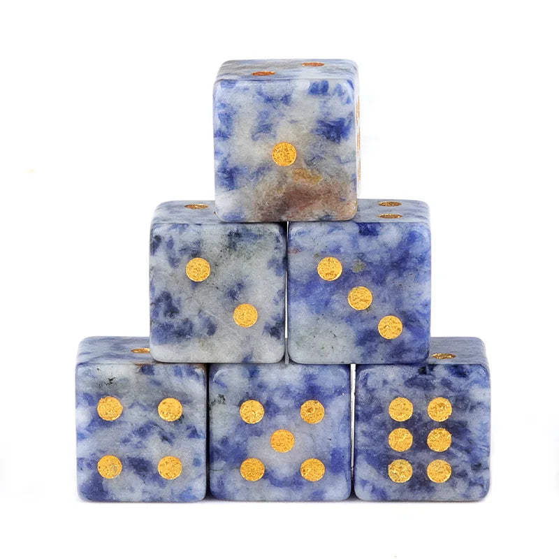 5pc 1.6cm Natural stone amethyst dice Agate tiger eye stone particle Guess the number of points wholesale