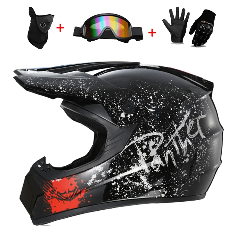 Motorcycle Youth Kids Child full Helmet Children Helmets Motocross Casco Moto Off-road Goggles Gloves Protective Cycling Casque
