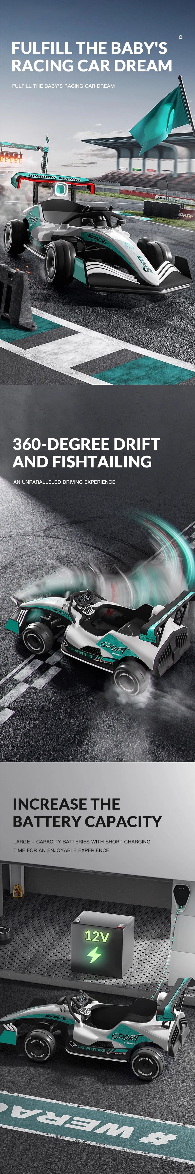 Wholesale Kids Electric Drift Racing Car - Remote Control Ride On Go Kart | New Arrival Big Toy Drift Car for Children