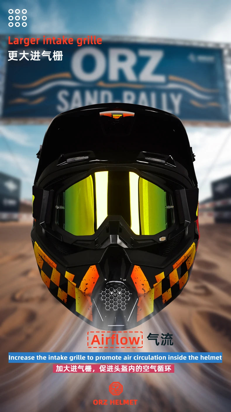 903-Motorcycle off-road helmet, fully covered electric vehicle, pulling full helmet, mountain downhill, all season