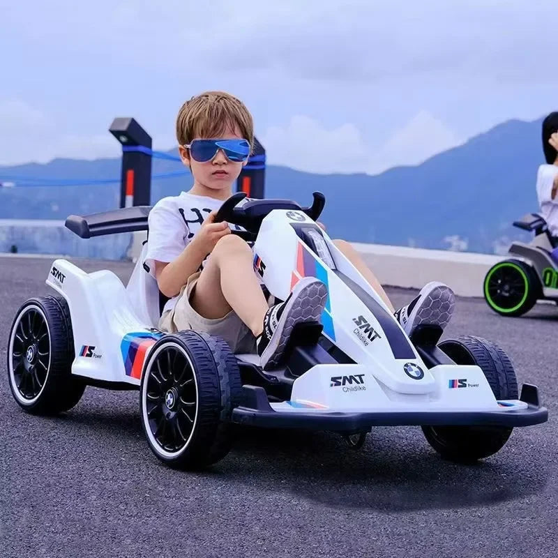 Kids Electric Kart Ride on Toy Car Four Wheels Go Kart Pedal Cars for Kids Remote Control Go Kart