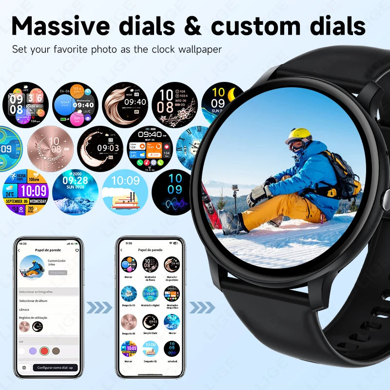 LIGE Bluetooth Call Women Smart Watch Men Sports Fitness Watches Heart Rate Health Monitor Smartwatch Ladies For Android iOS