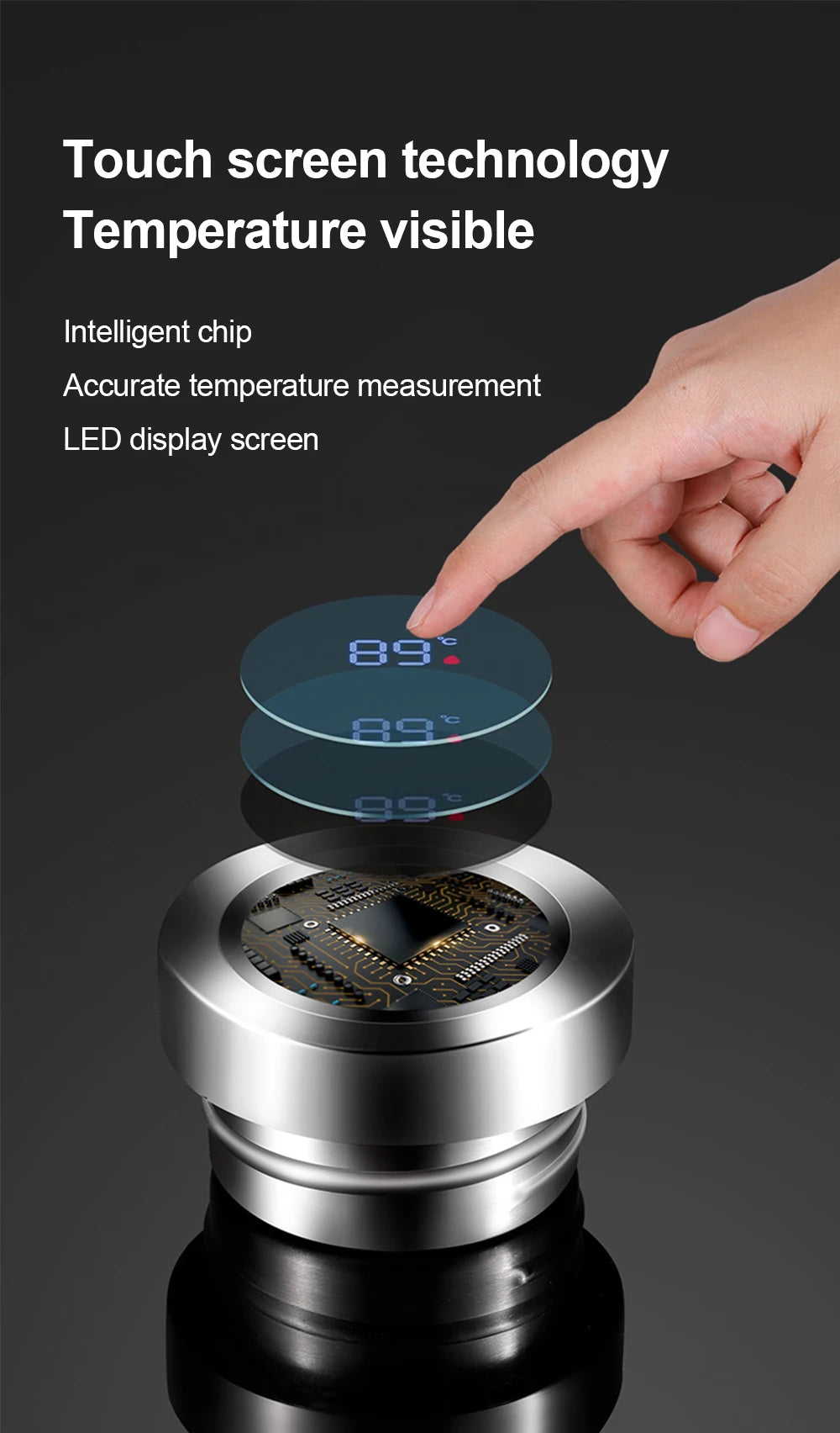 600-1500ml 316 Stainless Steel Thermos Bottle LED Temperature Display  Thermal Mug Vacuum Flask Water Bottle For Outdoor Camping